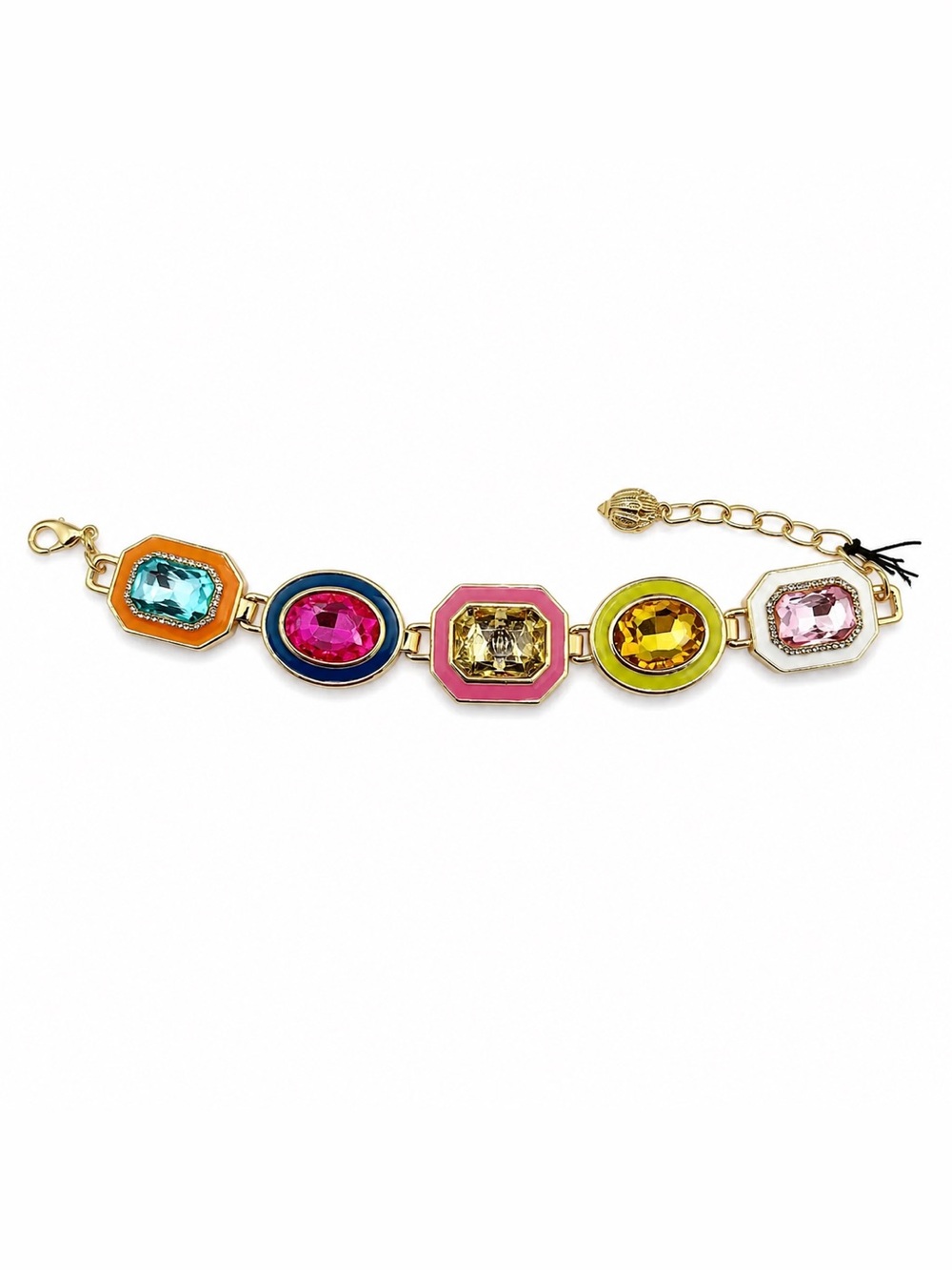 Kurt Geiger Gold-Tone Bracelet with Pink and Lime Accents